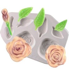 O.D.10  x 7.5 D.1.5 Roses and Leaves Frit Casting Mold Glass Fusing