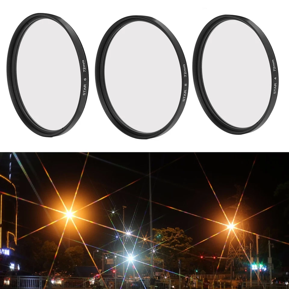 3x 72mm Star Filter Kit 4 Points 6 Points 8 Points Slim Variable F BEA - Image 4 of 4