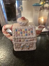 Fitz & Floyd Candy Lane Express Candy Shop Teapot Santa Claus Porcelain 