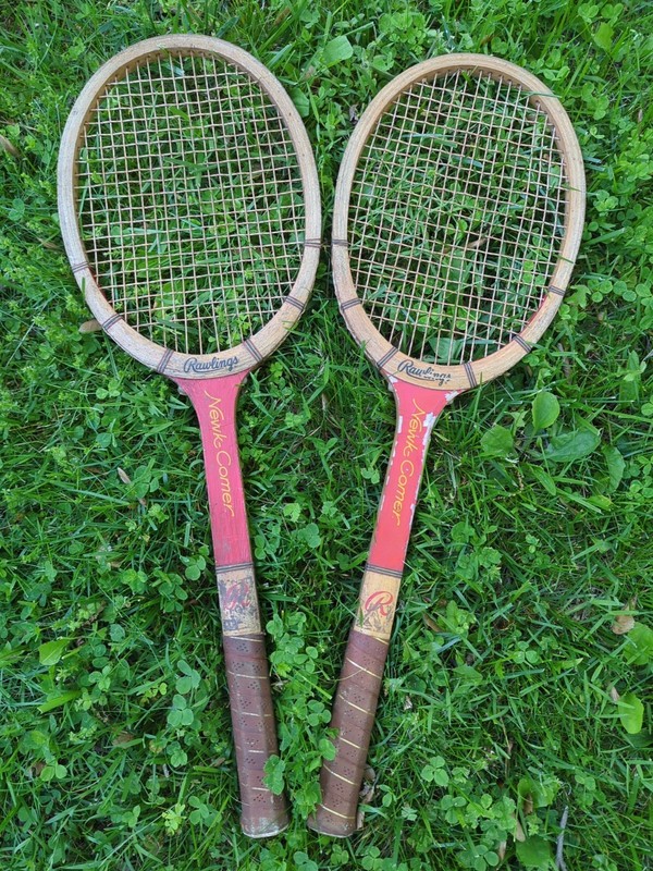 Two Vintage Rawlings Wood Tennis Racket Newk-Comer