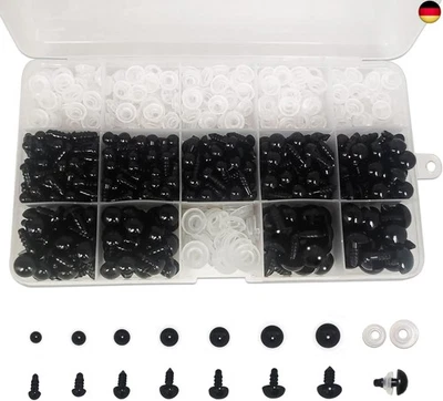 MARKE FANGZIDM FANGZIDM 346 Stück Sicherheitsaugen mit Unterlegscheiben 5-12mm Schwarz