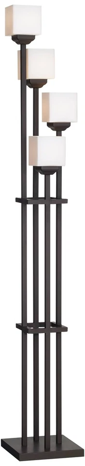 Lámpara de pie antorcha Franklin Iron 72 1/2" 4 luces con enchufe inteligente Foto 2 de 4