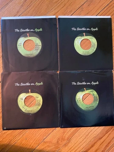 THE BEATLES HEY JUDE COME TOGETHER LET IT BE GET BACK EX 4 45 LOT APPLE SLEEVES