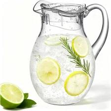 Clear Plastic Pitcher with Lid (72 oz), Unbreakable Water with... 