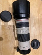 Canon EF 70-200mm F4 L IS USM Zoom Lens  F&R Caps & Hood EOS PLUS Adaptor EF-EOS