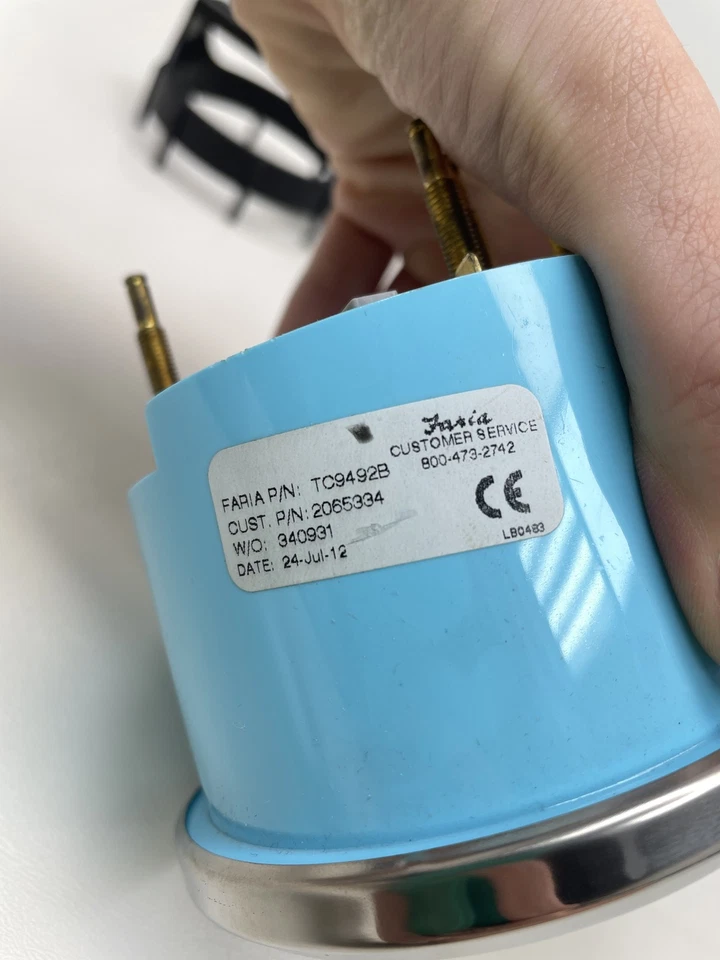 TACÓMETRO MEDIDOR FARIA TC9492B CON BISEL PLATEADO BAYLINER OBD2/BARCO CARA MERCURIO Foto 4 de 4