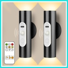 Battery Operated Wall Sconce Set of 2, Magnetic Stick on Wall Lights Recharge...