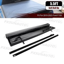 5.5FT Soft Roll Up Truck Bed Tonneau Cover Fit For 2015-2023 Ford F150