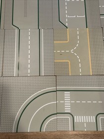 Huge Lot Of 33 Vintage Lego Grey Lunar Space, Road, Green Base Plates