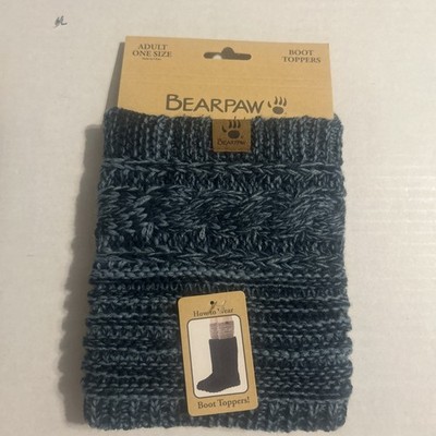 BEARPAW Marled Knit Boot Toppers - Blue Adult Size NEW! 
