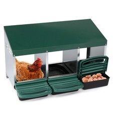 3Compartment Roll Out Chicken Nesting Box with Plastic Basket, Egg Nest Box US