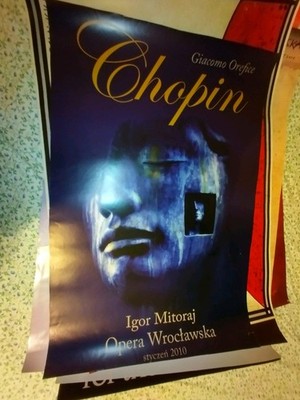 EXTREMELY RARE LIFE SIZE POSTER OF CHOPIN 37X20 IS WHAT I THINK IT IS. 