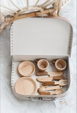 Minikane Wood Kitchen Play Set for Kids Pretend Play Imaginary