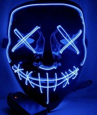 Halloween Scary Mask Cosplay Led Costume Mask EL Wire Light up Halloween Party