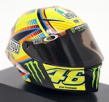 Minichamps 1/8 Valentino Rossi Qatar 2014 AGV Moto GP Crash Helmet + Case