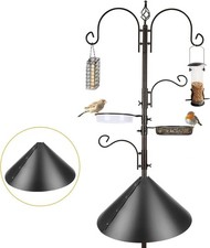 Bird Feeding Station Kit Pole Wild Bird Hanging Kit with Squirrel Guard Baffle