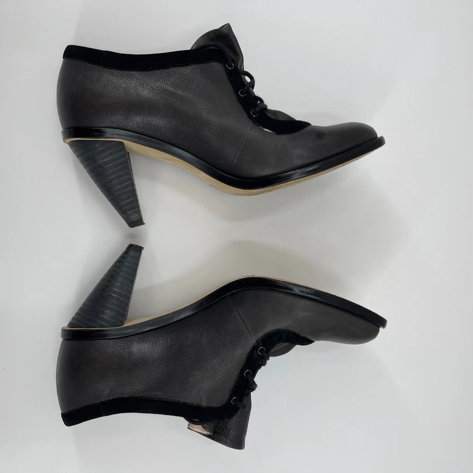 Zapatos de salón Plenty by Tracy Reese para mujer 37,5 Wayne de cuero gris retro con cordones Foto 4 de 4