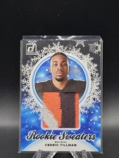 2023 Donruss  ROOKIE SWEATERS Football Patch Cedric Tillman RC Browns 3 Color