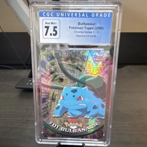 Pokémon Bulbasaur Topps Chrome Series 1 01 Spectra-Chrome Foil CGC 7.5 2000