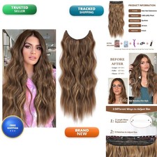 Halo Hair Extensions 24 Inch Invisible Wire Medium Brown Mixed Golden Brown