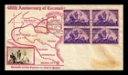 DR JIM STAMPS US COVER CORONADO 400TH ANNIVERSARY FDC BLOCK OF 4 CROSBY PHOTO