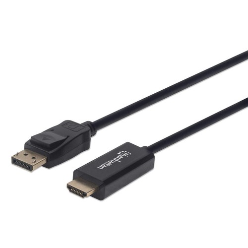 Manhattan Displayport 1.2 To Hdmi Cable 4K@60Hz 1.8M Male To Male Dp With Latch