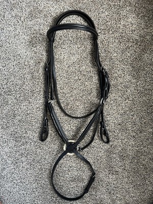Brown Rodrigo Pessoa XF OS Figure 8 Eight Raised Padded English Bridle Warmblood