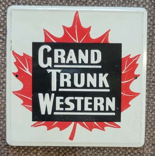 Vintage 1950’s Post Cereal Premium “Grand Trunk Western” Railroad Tin Sign