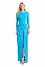 NWT CHIARA BONI LA PETITE ROBE Litonya Gown in Tourmaline Blue 6US/42IT 995
