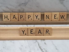 100 Letter Square Tiles & 4 Letter Racks From Vintage 1953 Selchow Righter Co.