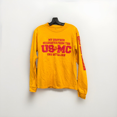 USMC Parris Island 2d Bn My Brother Graduated Yellow Long Sleeve Size Small
