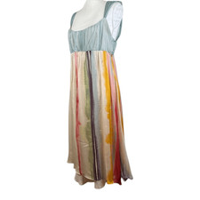 Max Mara Pianonorte100 Silk Chiffon Sleeveless Midi Dress Multicolor Size 12