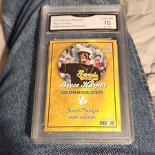 Rookie Phenoms 2010 Bryce Harper Coyotes Rookie Gold Card GMA Gem MT 10. rookie card picture