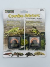 Reptile Penn Plax Reptology Square Dial Stick-on Hygrometer / Thermometer Combo