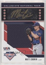 2019 USA Baseball Stars & Stripes Black Gold Jerseys 15/89 Matt Cronin Auto xb2