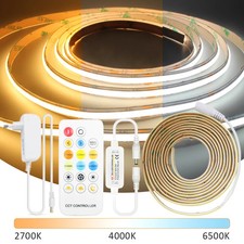 CCT COB LED Strip Light 24V Dimmable 1M 2M 3M 4M 5M WW CW Dual White FCOB LED