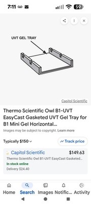 Midland Scientific B1-UVT Gasketed Easy-cast Gel TRAY