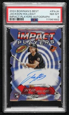 2024 Bowman's Best Impact Players Jackson Holliday PSA 8 Rookie Auto RC 10w8