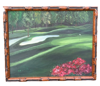 #ad Original Painting Oil Or Acrylic On Canvas By Signed By Artist BJS Golf Course $33.80