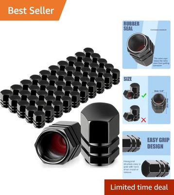 Universal Fit 50 Pcs Aluminum Hexagonal Tire Valve Caps - Leak-Proof Protection