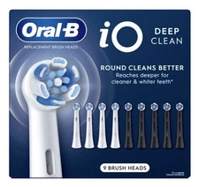 Oral B Replacement Brush Heads iO Deep Clean Round 9 Pack Open Box