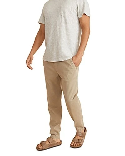Marine Layer Saturday Slim Fit Jogger Pants Men's S Faded Khaki Elastic Waist