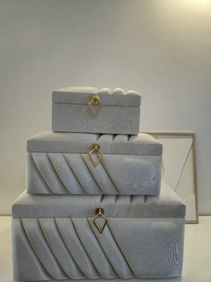 Ceyiz Samt 3tlg Gold Creme Mdf  Verlobungsgschenk Mit Goldene Füßen