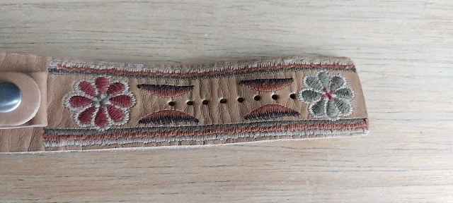 Correa de reloj para mujer Fossil marrón claro flores brazalete JR9295 cuero genuino Foto 4 de 4