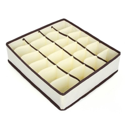 Efficient Storage Solution Beige 24 Zellen Aufbewahrungsbox für Unterwäsche un