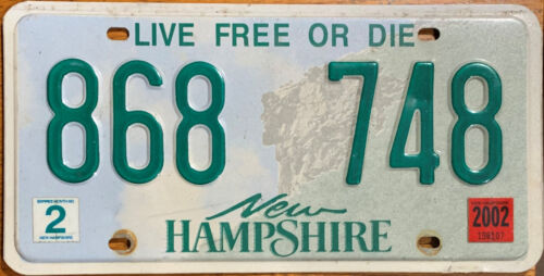 🌎⚜🐦⚜🌎  AUTHENTIC USA 2002 NEW HAMPSHIRE LICENSE PLATE. - Picture 1 of 1
