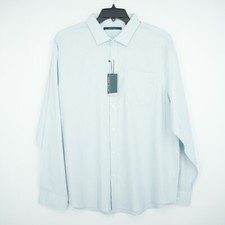 Perry Ellis Men's Dress Shirt XXL Blue White Geo 100 Cotton NWT 89.50