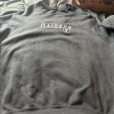 Vintage 90s NFL Mens Raiders Black Crewneck Sweatshirt 2xl Embroidered.