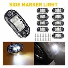 10x Oval White 2.5" LED Side Marker Lights Clearance Light Truck Trailer RV 12V