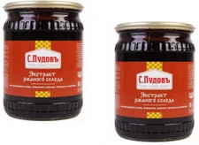 2 Jars Rye Barley MALT Extract Bread Kvas 650g С.Пудовъ Экстракт ржаного солода